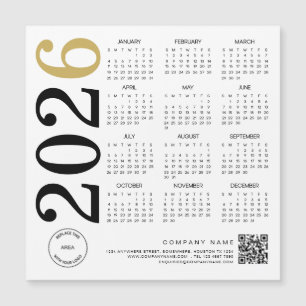 2025 Gold White Calendar Logo QR Code Business
