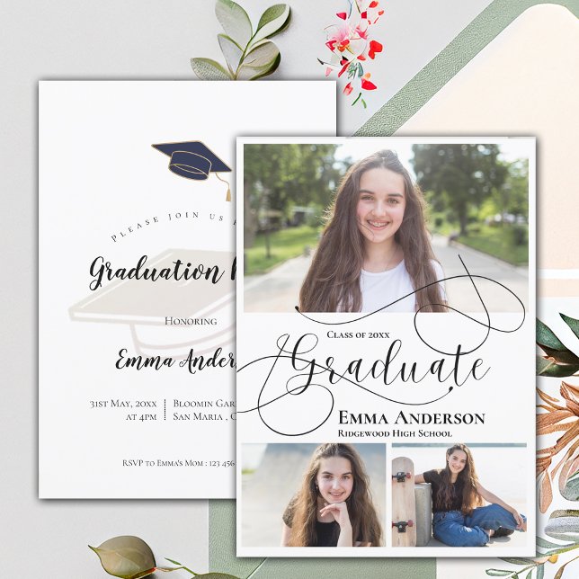 2025 Grad Multi Photo Graduation Party Invitation (2025 Grad Multi Photo Graduation Party Invitation)