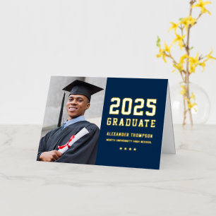 2025 Graduate Custom Gold Graduation Thank You Foil Greeting Card