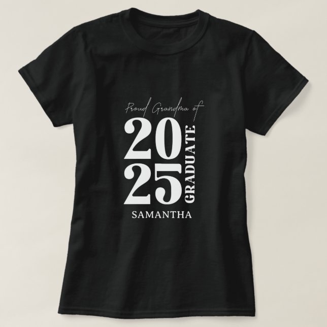 2025 graduate grandma Graduation Ceremony party  T-Shirt (Design Front)