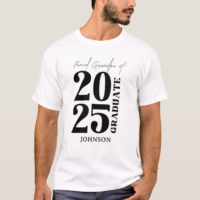 2025 graduate grandpa Graduation Ceremony party  T-Shirt (Front)