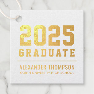 2025 Graduate Modern Graduation Party Foil Foil Favor Tags