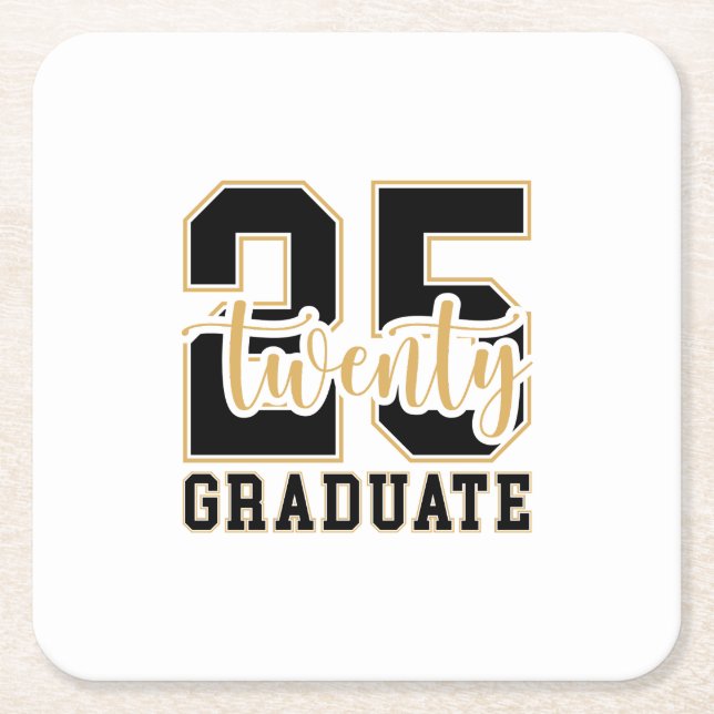2025 Graduate  Square Paper Coaster (Front)