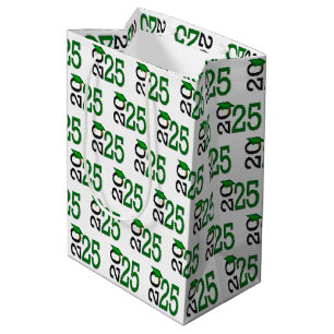 2025 Graduation Green and Black Medium Gift Bag