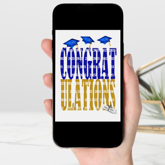 2025 Graduation In Blue and Gold Card (Front Digital)