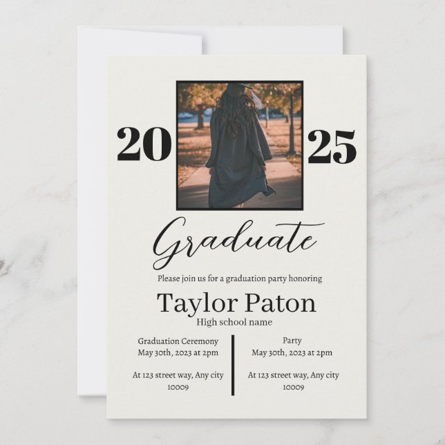 2025 Graduation Party Customizable Invitation (Front)