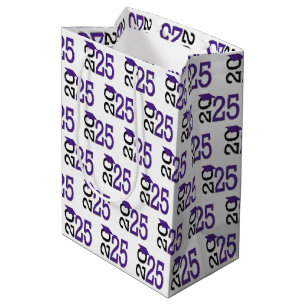 2025 Graduation Purple and Black Medium Gift Bag