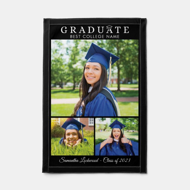 2025 Graduation Script Graduate Photos Keepsake Pennant (Front)