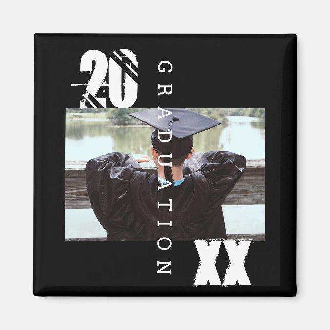 2025 Graduation Typography Bold Photo Magnet (Front)
