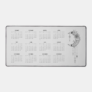 2025 Gray Moon Calendar Desk Mat