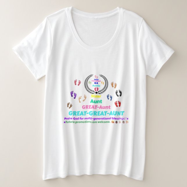 2025 Great-Great-Aunt (G2) Commemorative Plus Size T-Shirt (Design Front)