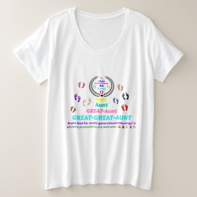 2025 Great-Great-Aunt (G2) Commemorative Plus Size T-Shirt (Design Front)