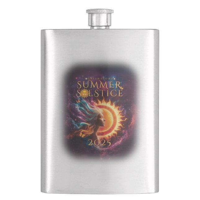 2025 Greensboro Summer Solstice Festival Dated Flask (Front)