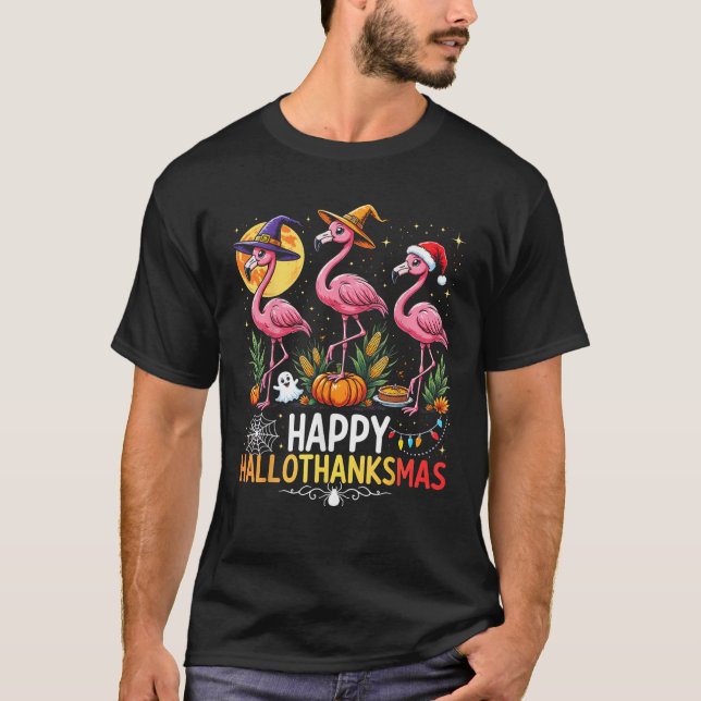 2025 Happy Halloween Thanksgiving Christmas Funny  T-Shirt (Front)