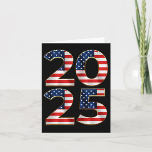 2025 Happy New Year American Us Flag Patriotic 4th Card