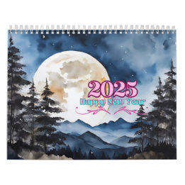 2025 Happy New Year Calendar 12 Full Color Artwork