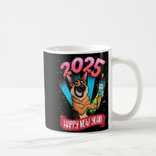 2025 Happy New Year German Shepherd Edition Coffee Mug