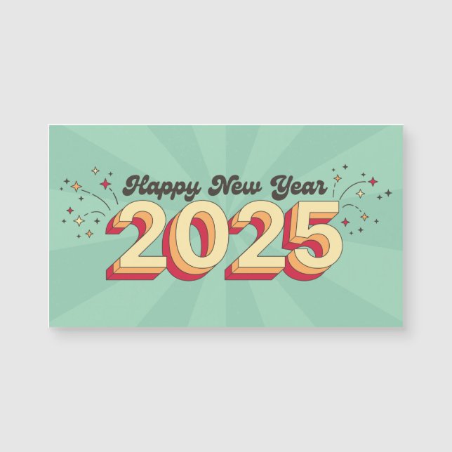2025 happy new year groovy text (Front)