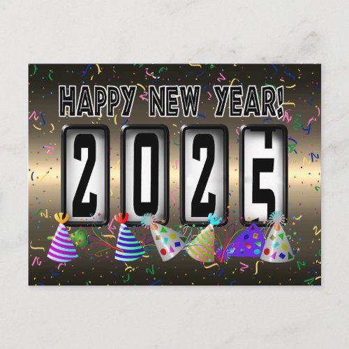 2025 Happy New Year Odometer Postcard