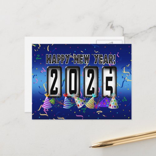 2025 Happy New Year Odometer Postcard