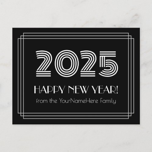 2025 HAPPY NEW YEAR  Personalized Name Postcard