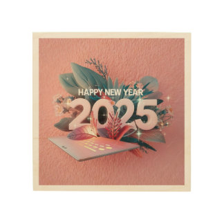 2025 Happy New Year Wood Art