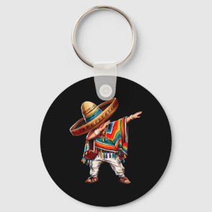 2025 Happy Party Mexican Boy Dabbing Poncho Cinco Keychain