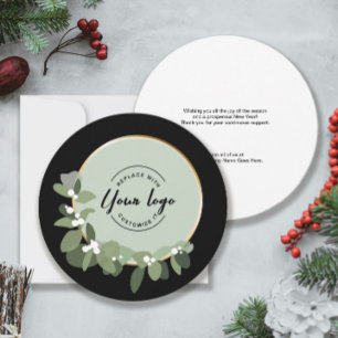 2025 Holiday Corporate Green Wreath Custom Logo