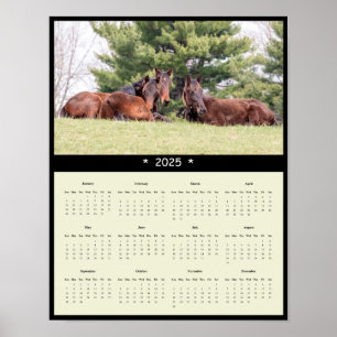 2025 Horses Wall Calendar Poster