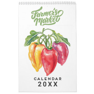2025 Illustrated Fresh Vegetables Calendar