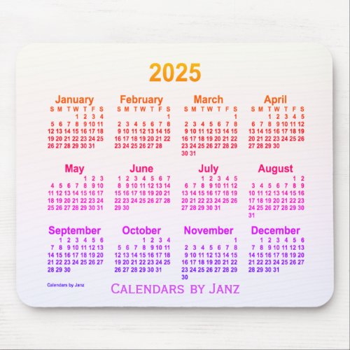 2025 Ipanema Smoke Calendar by Janz Mouse Pad