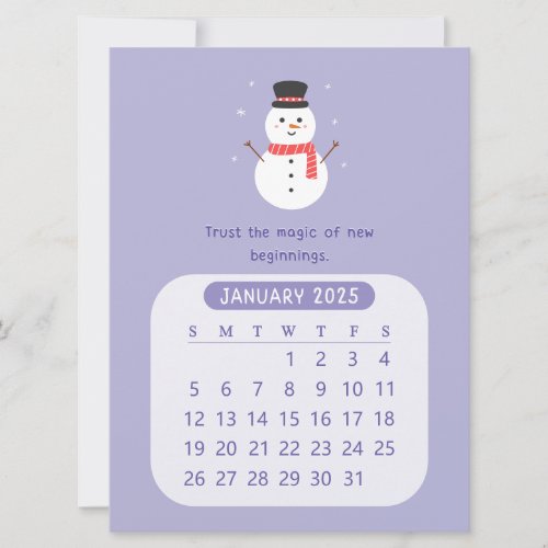 2025 January Monthly Kawaii Motivational Calendar  Announcement