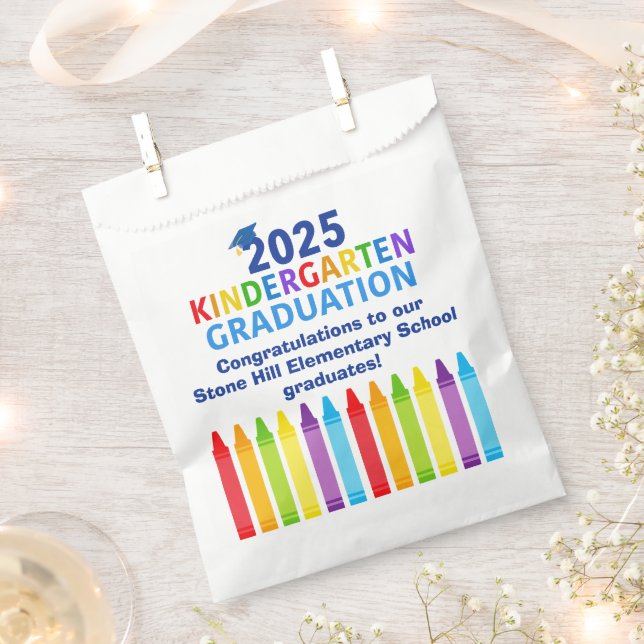 2025 Kindergarten Graduation Custom School Party Favor Bag (Clipped)