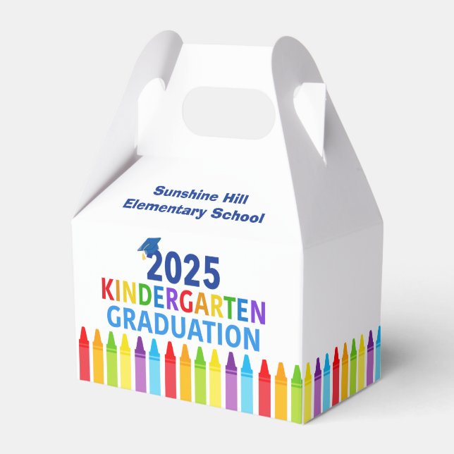 2025 Kindergarten Graduation Custom School Party Favor Boxes (Front Side)