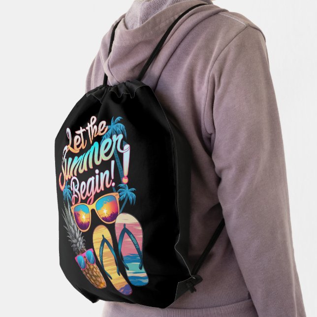 2025 Let The Summer Begin 2025 Summer Vacation Drawstring Bag (Insitu)