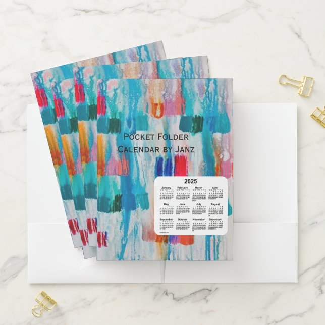2025 Lights In The Rain Calendar by Janz Pocket Folder (In Situ)