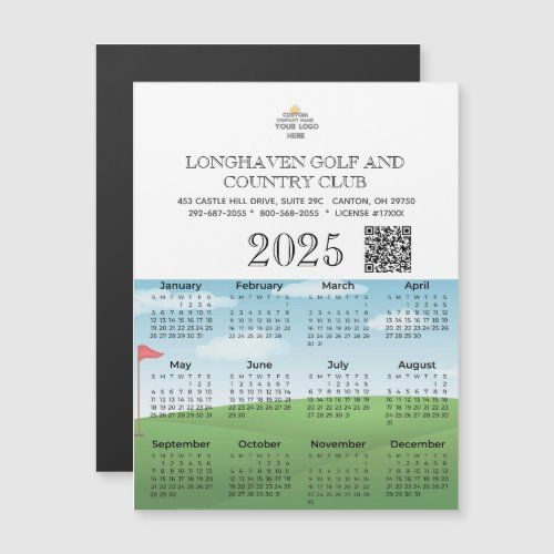 2025 Magnet Calendar Golf Club League Logo QR Code