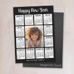 2025 Magnetic Calendar Vertical Photo - HNY black<br><div class="desc">A photo collage with a 2025 calendar and room to add text. A great way to display your favorite photo throughout the year. A fun item for the New Year to use at the office or at home. To change colors on the background and calendar, click on the advanced design...</div>