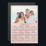 2025 Magnetic Photo Calendar Blush Pink Girly<br><div class="desc">This blush pink 2025 magnetic calendar with the photo template is designed to be on track during the year. It's a cute gift idea for Christmas and New Year.</div>