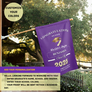 2025 Masters Graduation Flag - Personalized Signs