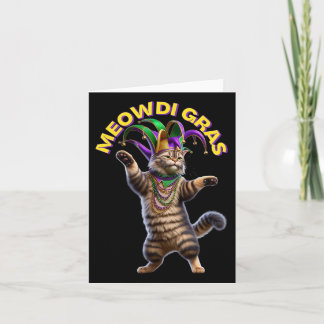 2025 Matching Mens Womans Funny Meowdi Gras Cat Ma Card