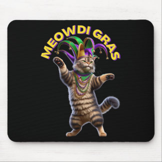 2025 Matching Mens Womans Funny Meowdi Gras Cat Ma Mouse Pad