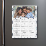 2025 Mini Calendars | Family Photos Personalized<br><div class="desc">Cute family photo with a blue snowflake background. A cute little 2025 mini calendar to stick on your frig! Add your family photo and edit the family name in the personalize area.</div>