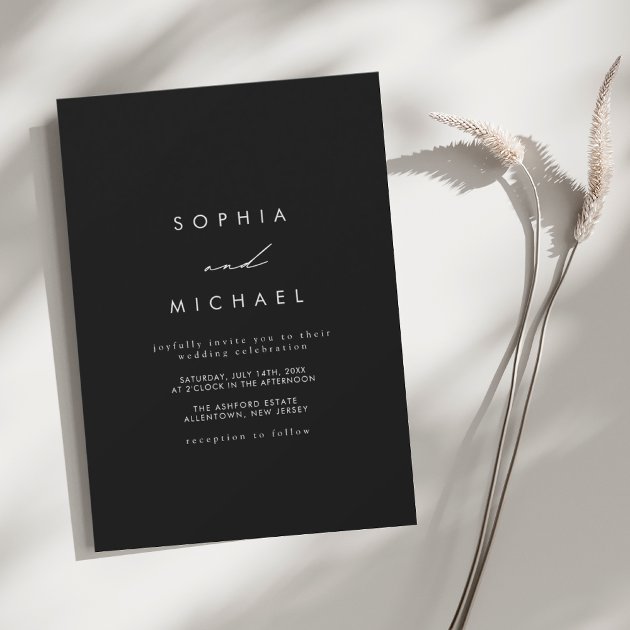 2025 Modern Black And White Wedding Invitation Zazzle 2025 Modern Black And White Wedding Invitation R Xtx4li 630