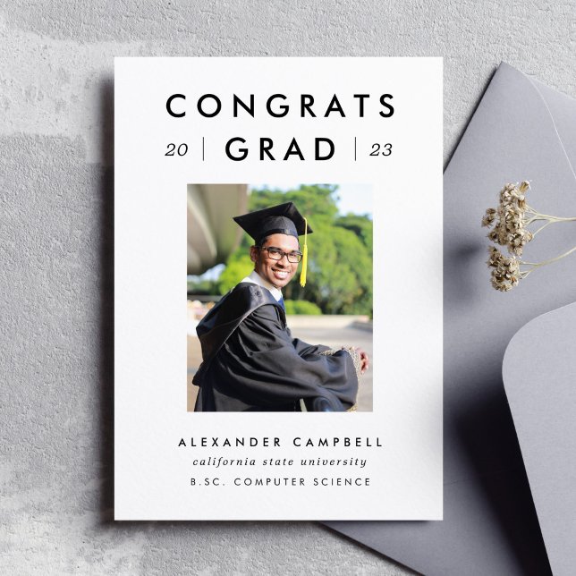 2025 Modern College Student Graduation Photo Announcement Postcard (Creator Uploaded)