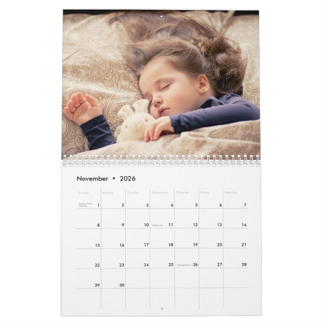 2025 Modern Custom Photo Create Your Own Family  Calendar (Nov 2026)
