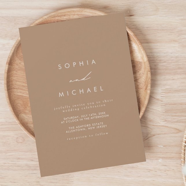 2025 Modern Earthy Neutrals Wedding Invitation (Creator Uploaded)