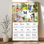 2025 Modern Family 4 Photo Collage Custom Calendar Poster<br><div class="desc">Introducing the 2025 Family Monogram Calendar Poster – a perfect blend of style, personalization, and functionality for your home! This beautiful wall calendar is designed to keep your family organized while adding a personal touch to your decor. Featuring four stunning photos, you can showcase your cherished family moments with kids,...</div>