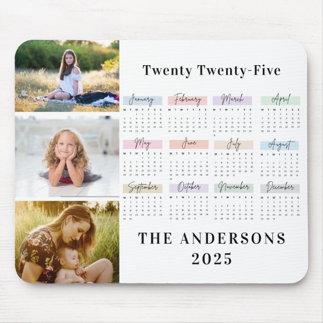 2025 Modern Family 4 Photo Collage Custom  Mouse Pad (Front)