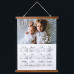 2025 modern family photo calendar hanging tapestry<br><div class="desc">A modern photo calendar to customize with a family picture,  a perfect way to start the year 2025.</div>